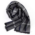 Long Style Plain Dyed Plaid Fashion Viscose Scarf